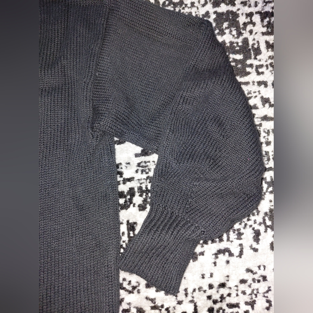 BANANA REPUBLIC Black Volume Sleeve Ribbed Sweater XS EUC - Picture 6 of 11